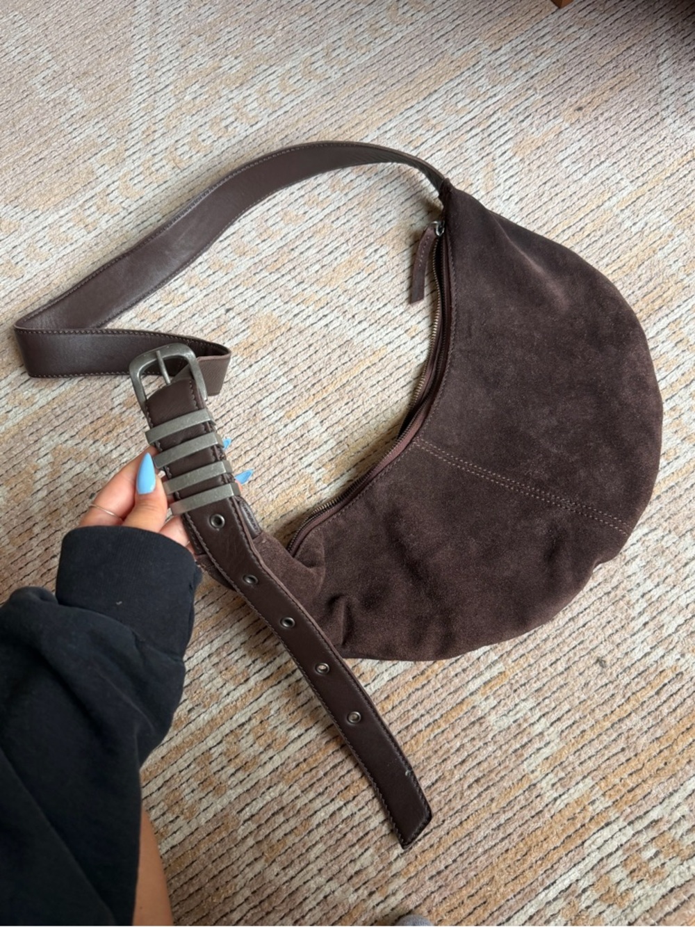 Free People Savannah Suede Sling Bag brown